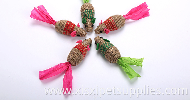 Lovely design cats toys products sisal cat toy mouse christmas color